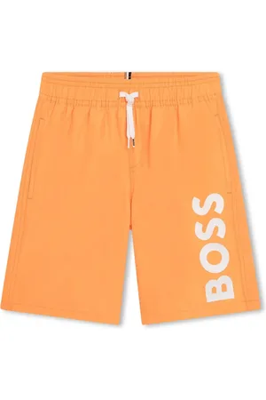 HUGO BOSS Shorts de playa con logo estampado y cordones en la pretina