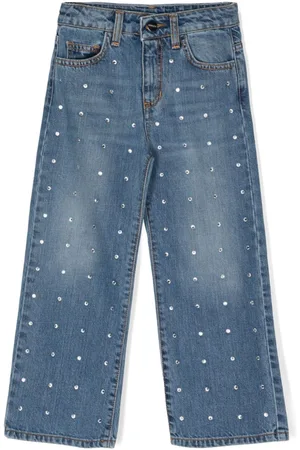 BARROW Jeans anchos con detalles de strass