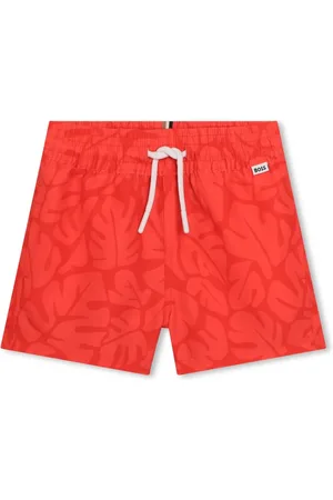 HUGO BOSS Shorts de playa con hojas estampadas