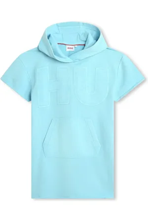 HUGO BOSS Vestido corto con capucha y aplique del logo