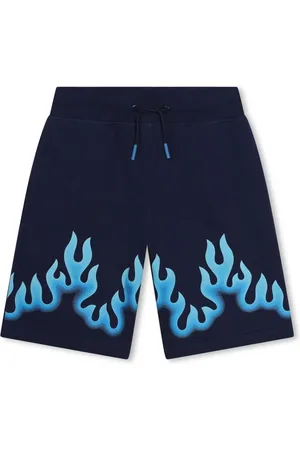 HUGO BOSS Shorts con cordones y llamas estampadas