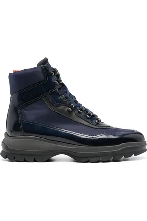 santoni Botas con agujetas y paneles