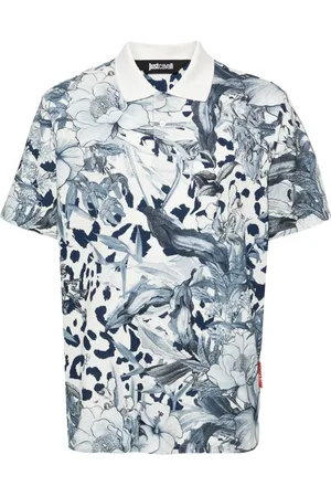 Roberto Cavalli Playera tipo polo con estampado floral