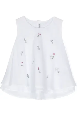 Il gufo Top con bordado floral