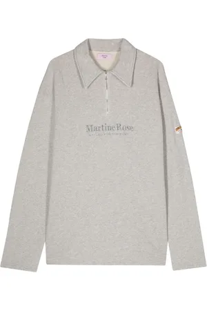 MARTINE ROSE Playera tipo polo con logo bordado