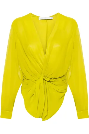 CHRISTOPHER ESBER Blusa de seda Springs con frente retorcido