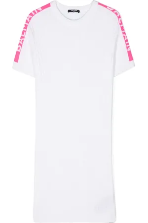 Balmain Vestido corto con logo en jacquard