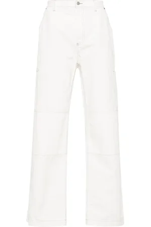 Maison Margiela Pantalones rectos con logo bordado