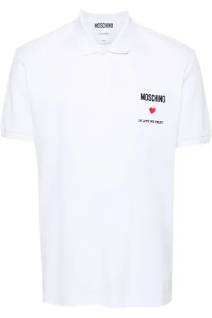 Moschino Playera tipo polo con cita bordada