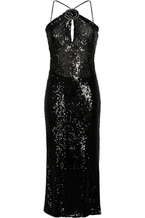Ilkyaz Ozel Vestido midi bordado con lentejuelas