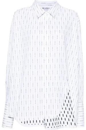 The Attico Camisa asimétrica con rayas estampadas