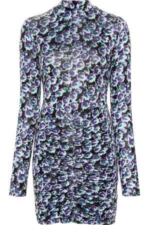 ROTATE Vestido corto satinado con estampado floral