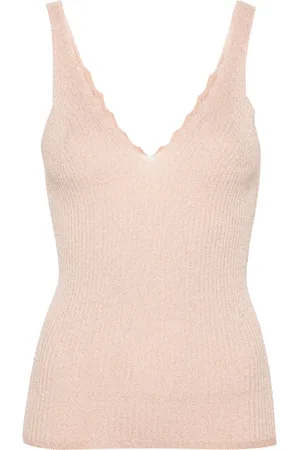Twin-Set Top tejido de canalé con detalle Lurex