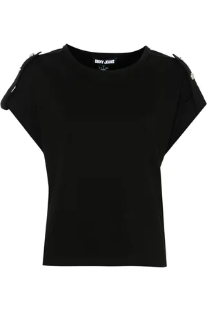 DKNY Playera con cuello redondo