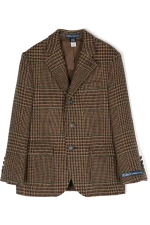 Ralph Lauren Blazer con motivo de espiga y parche del logo