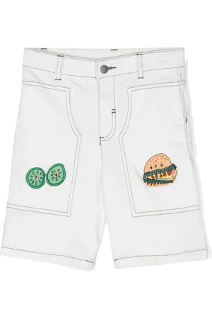 Stella McCartney Shorts de mezclilla con bordado Veggie