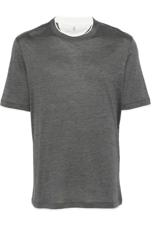 Brunello Cucinelli Playera con bordes a capas