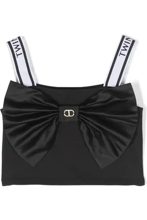 Twin-Set Top corto con logo en las tiras