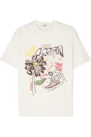 Msgm Playera con logo estampado