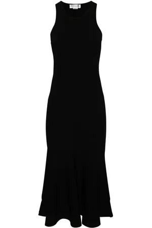Victoria Beckham Vestido midi con dobladillo acampanado