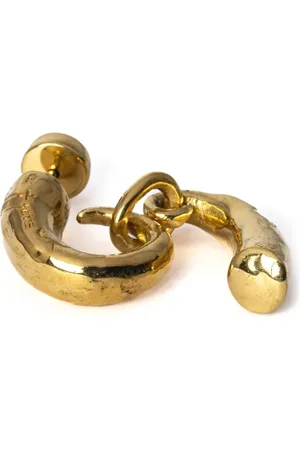 PARTS OF FOUR Arete Little Horn bañado en oro con dije