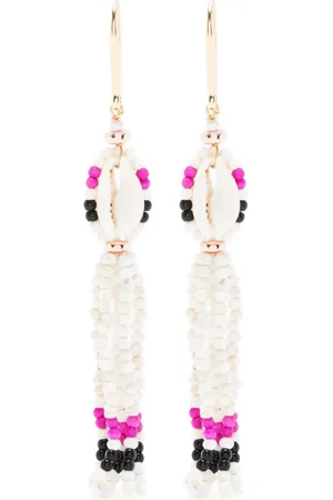 Isabel Marant Aretes de concha de mar con detalles de cuenta