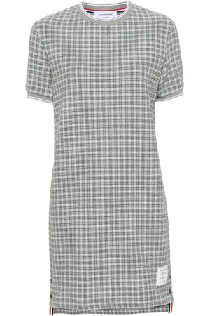 Thom Browne Vestido de tweed con cuadros estampados