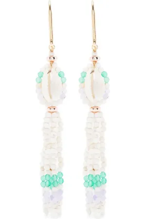 Isabel Marant Aretes de concha de mar con detalles de cuenta