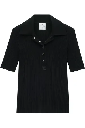 Courrèges Playera tipo polo tejida de canalé AC