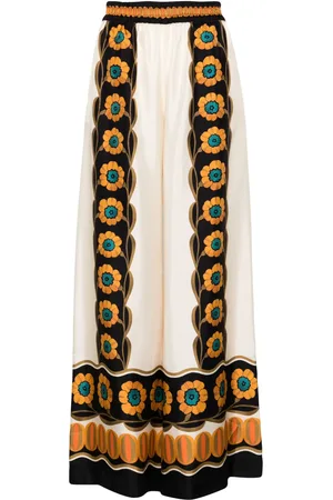 La DoubleJ Pantalones palazzo de seda Daisy Chain