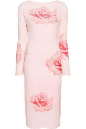 Kenzo Vestido midi con diseño plisado