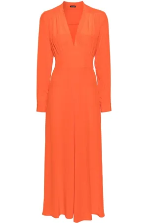 Kiton Vestido midi de seda con cuello en V