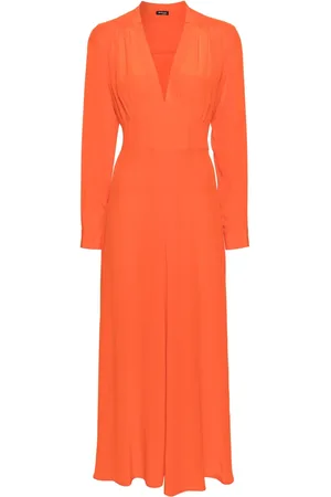 Kiton Vestido midi de seda con cuello en V