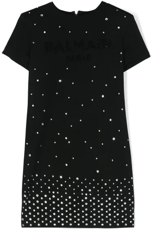 Balmain Vestido con detalles de strass