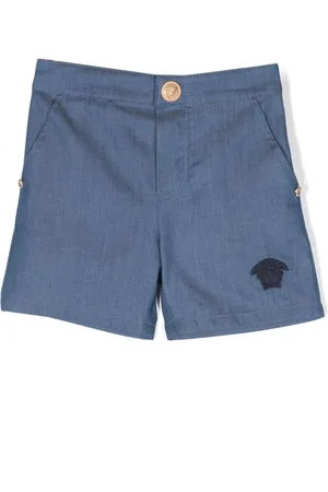 VERSACE Shorts de chambray con bordado Medusa