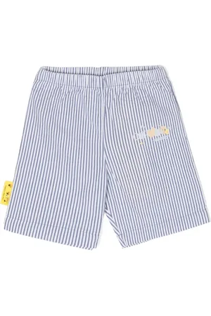 OFF-WHITE Bermudas con logo bordado y motivo de rayas