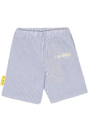 OFF-WHITE Bermudas con logo bordado y motivo de rayas