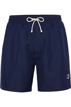 Brunello Cucinelli Shorts de playa con logo bordado