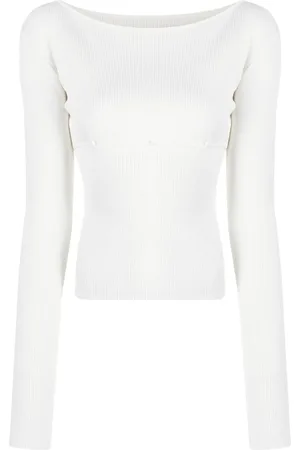 Low Classic Suéter tejido de canalé con cuello barco