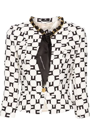 Elisabetta Franchi Blazer corto con motivo del logo