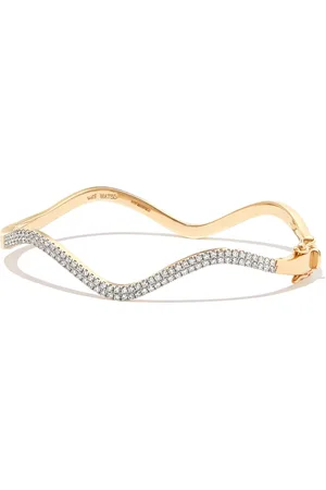 Mateo Brazalete Wave en oro amarillo de 14kt con diamantes