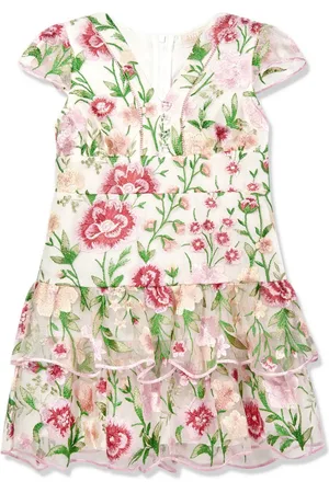 Marlo Vestido a capas con bordado floral