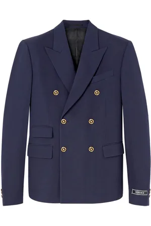 VERSACE Blazer con placa del logo y doble botonadura