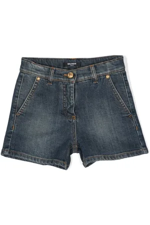 Balmain Shorts de mezclilla con moneda grabada