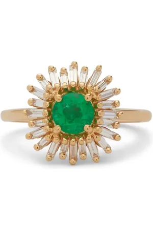 Suzanne Kalan Anillo One Of A Kind en oro amarillo de 18kt con esmeraldas y ópalo