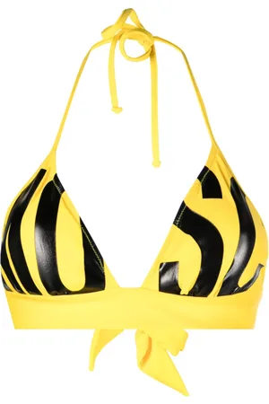 Moschino Top de bikini con logo estampado