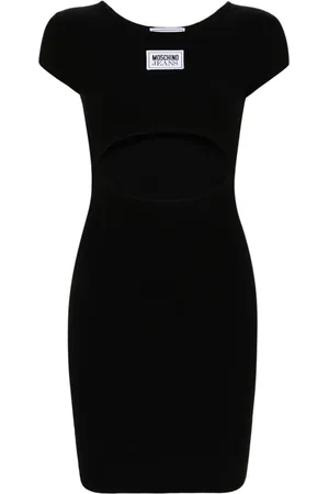 Moschino Vestido corto de canalé con abertura