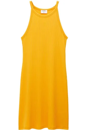 Filippa K Vestido midi tejido de canalé con logo bordado