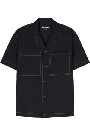 SUNNEI Camisa de mezclilla con costuras en contraste