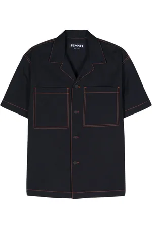 SUNNEI Camisa de mezclilla con costuras en contraste